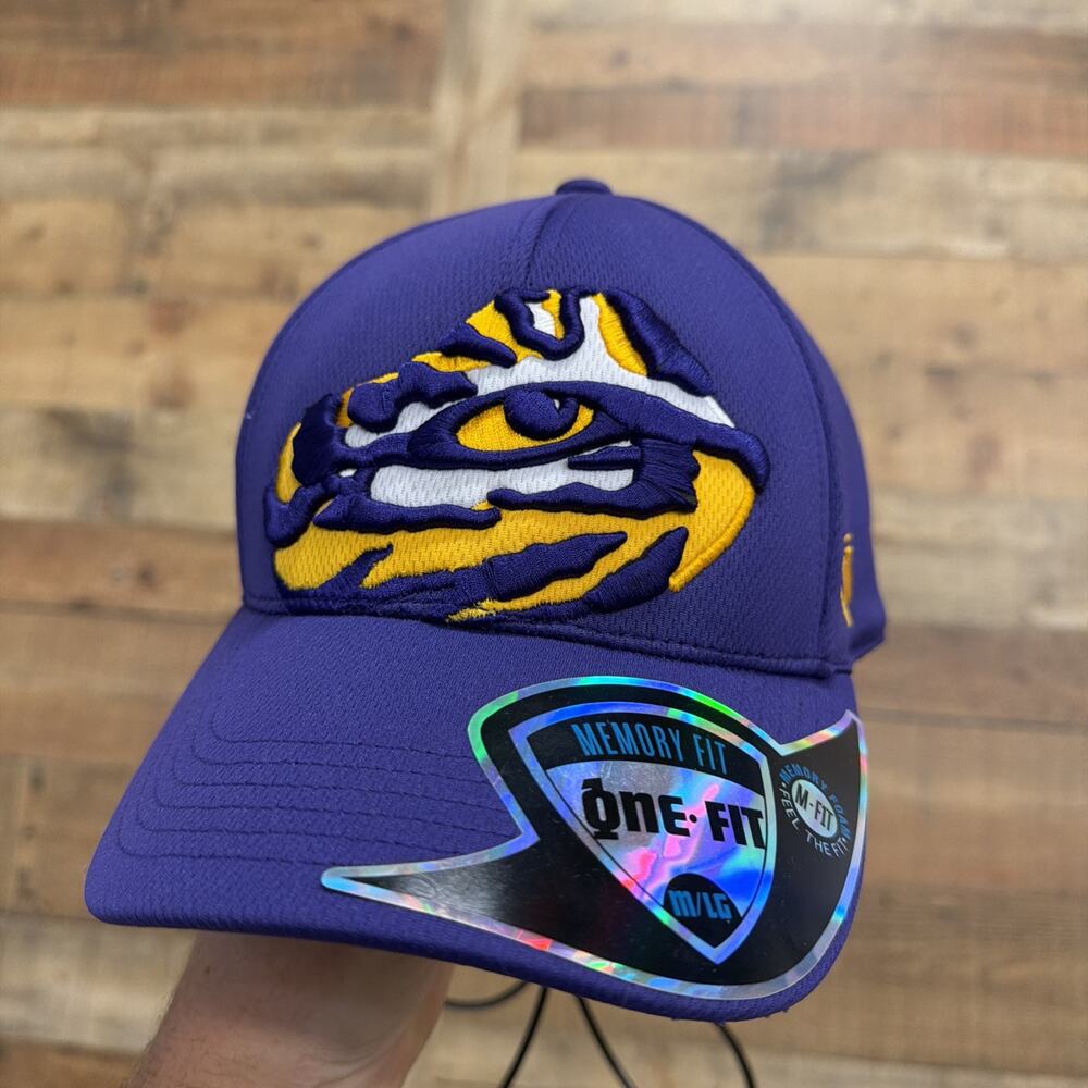 LSU TIGERS Purple Tiger Eye Memory Fit hat cap one size